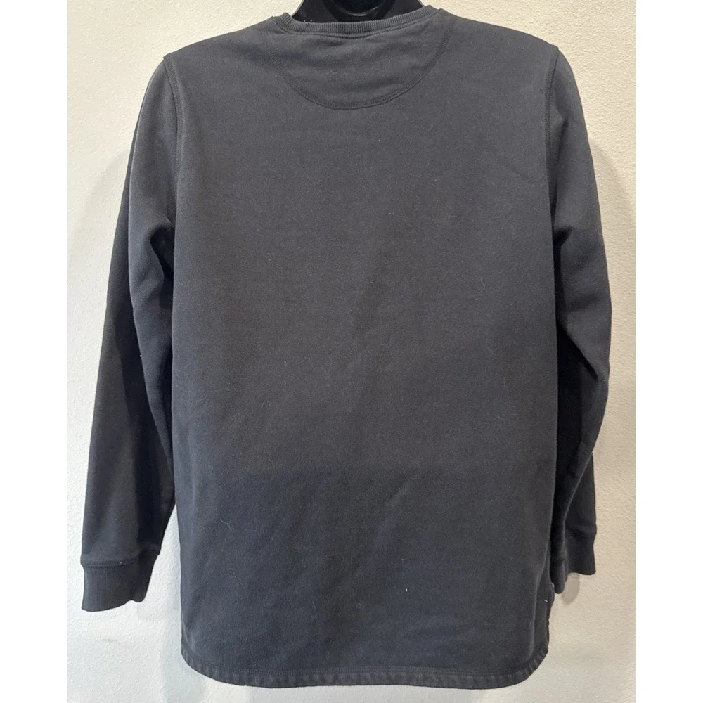 Levi's Crewneck Sweatshirt Mens L Black Chenille Batwing Logo Graphic Pullover‎